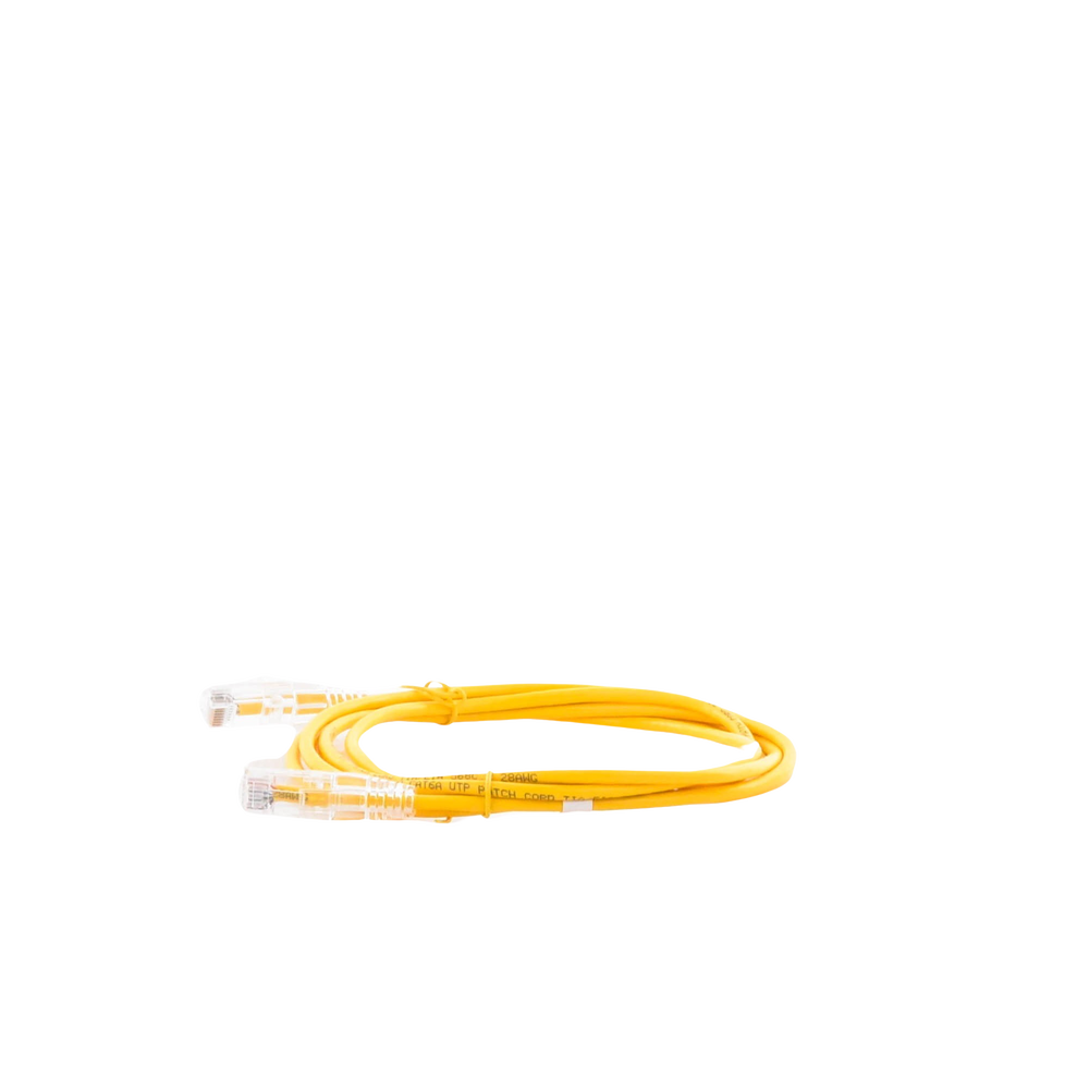 Cable de Parcheo Slim UTP Cat6A - 2 Metros (6.56 Pies) Amarillo, Diámetro Reducido (28 AWG) - Imagen 4