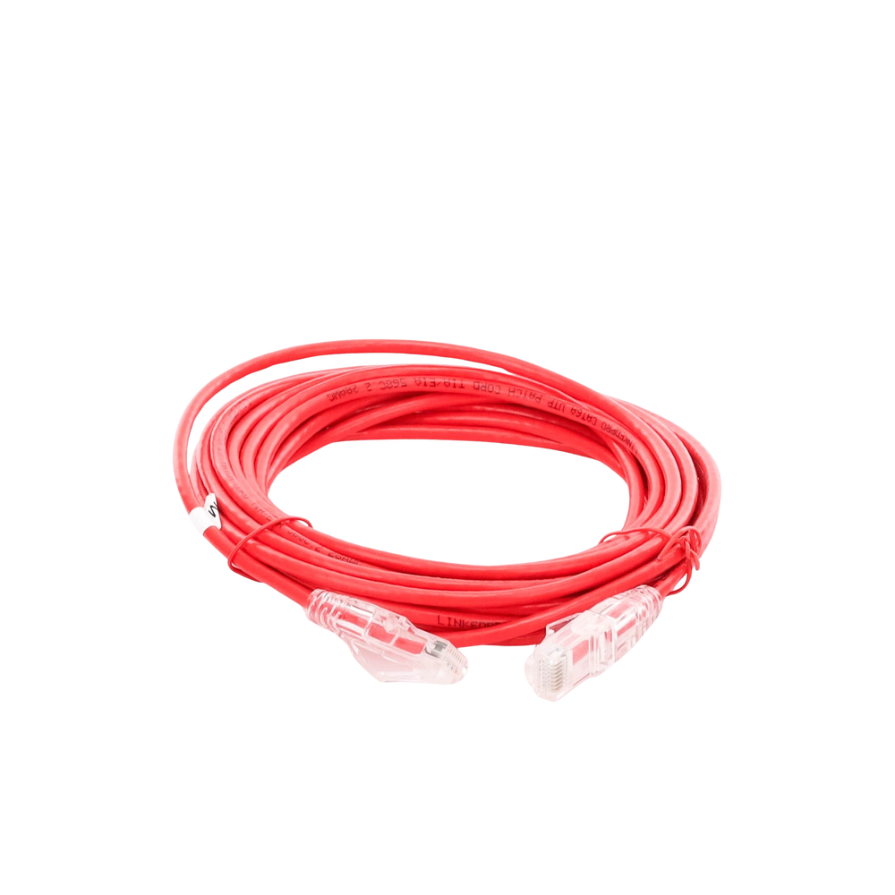 Cable de Parcheo Slim UTP Cat6A - 5 Metros (16.40 Pies) Rojo, Diámetro Reducido (28 AWG) - Imagen 2