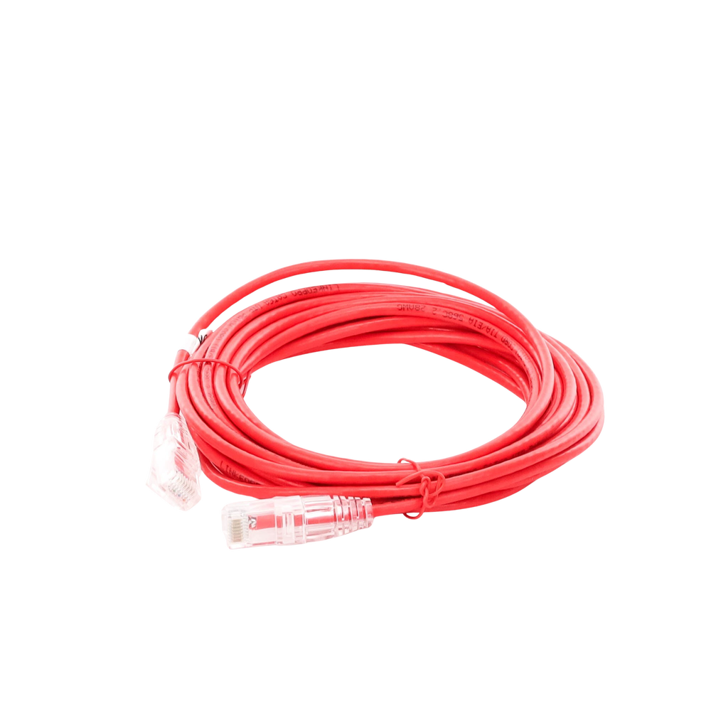 Cable de Parcheo Slim UTP Cat6A - 5 Metros (16.40 Pies) Rojo, Diámetro Reducido (28 AWG) - Imagen 3