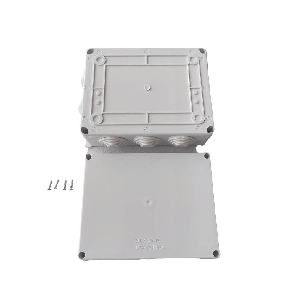 Caja de Derivación-Conexión para Exterior IP65 con 10 Entradas / 200 x 155 x 80 mm / Sellado Seguro con Empaque + 4 Tornillos / Resiste Agua, Polvo y Sol Directo - Imagen 3