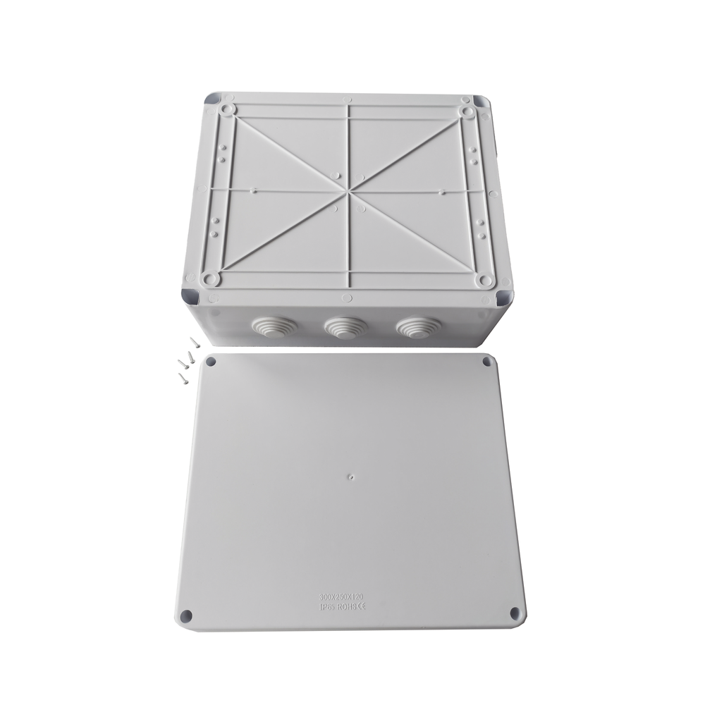 Caja de Derivación-Conexión para Exterior IP65 con 12 Entradas / 300 x 250 x 120 mm / Sellado Seguro con Empaque + 4 Tornillos / Resiste Agua, Polvo y Sol Directo - Imagen 4