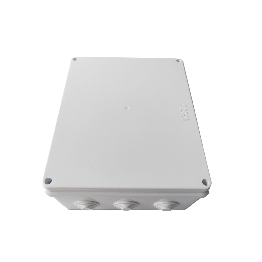 Caja de Derivación-Conexión para Exterior IP65 con 12 Entradas / 300 x 250 x 120 mm / Sellado Seguro con Empaque + 4 Tornillos / Resiste Agua, Polvo y Sol Directo