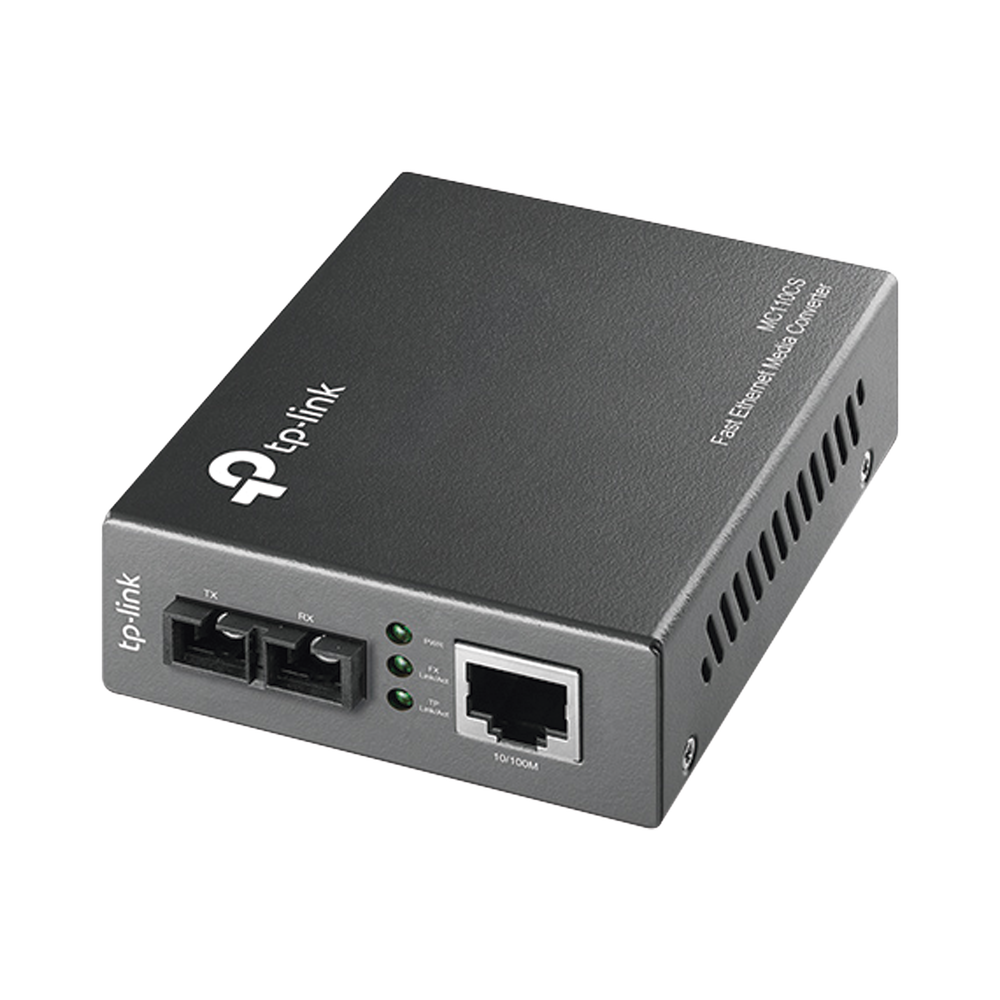 Convertidor Fibra Óptica Monomodo / 1 Puerto RJ45 10/100 Mbps / Puerto Fibra Óptica SC 100 Mbps / Hasta 20 kilometros / Plug and Play