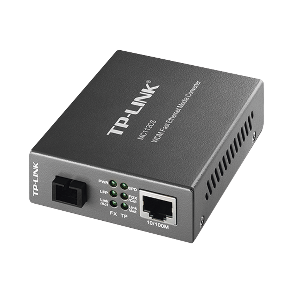 Convertidor Fibra Óptica WDM Monomodo / 1 puerto RJ45 10/100 Mbps / 1 puerto SC/UPC 100 Mbps / Hasta 20 Km / Para su Funcionamiento Requiere el Modelo MC111CS / Plug and Play