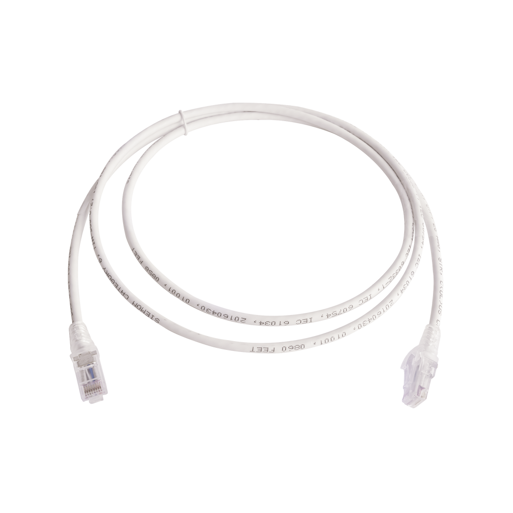 Patch Cord MC6 Modular Cat6 UTP, CM/LS0H, 1.52 Metros (5 Pies), Color Blanco, Versión Bulk (Sin Empaque Individual)