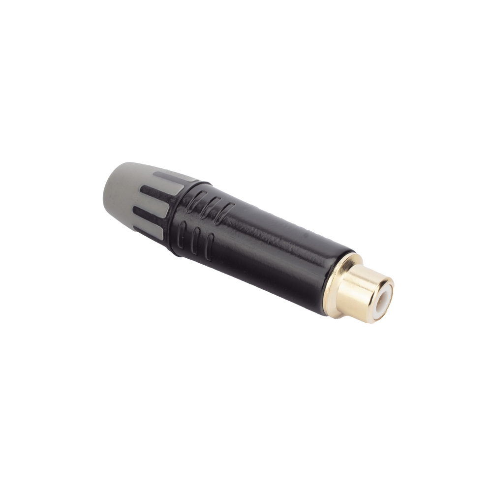 Conector Hembra RCA | Carcasa Enchapada en Negro | Contacto Enchapado en Oro | Cable OD 3.5-6.5mm - Imagen 3
