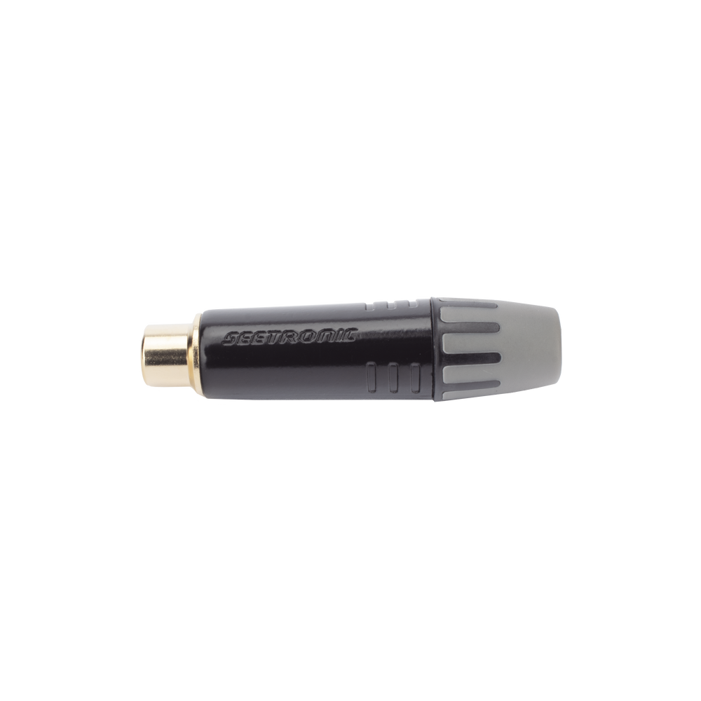 Conector Hembra RCA | Carcasa Enchapada en Negro | Contacto Enchapado en Oro | Cable OD 3.5-6.5mm - Imagen 4