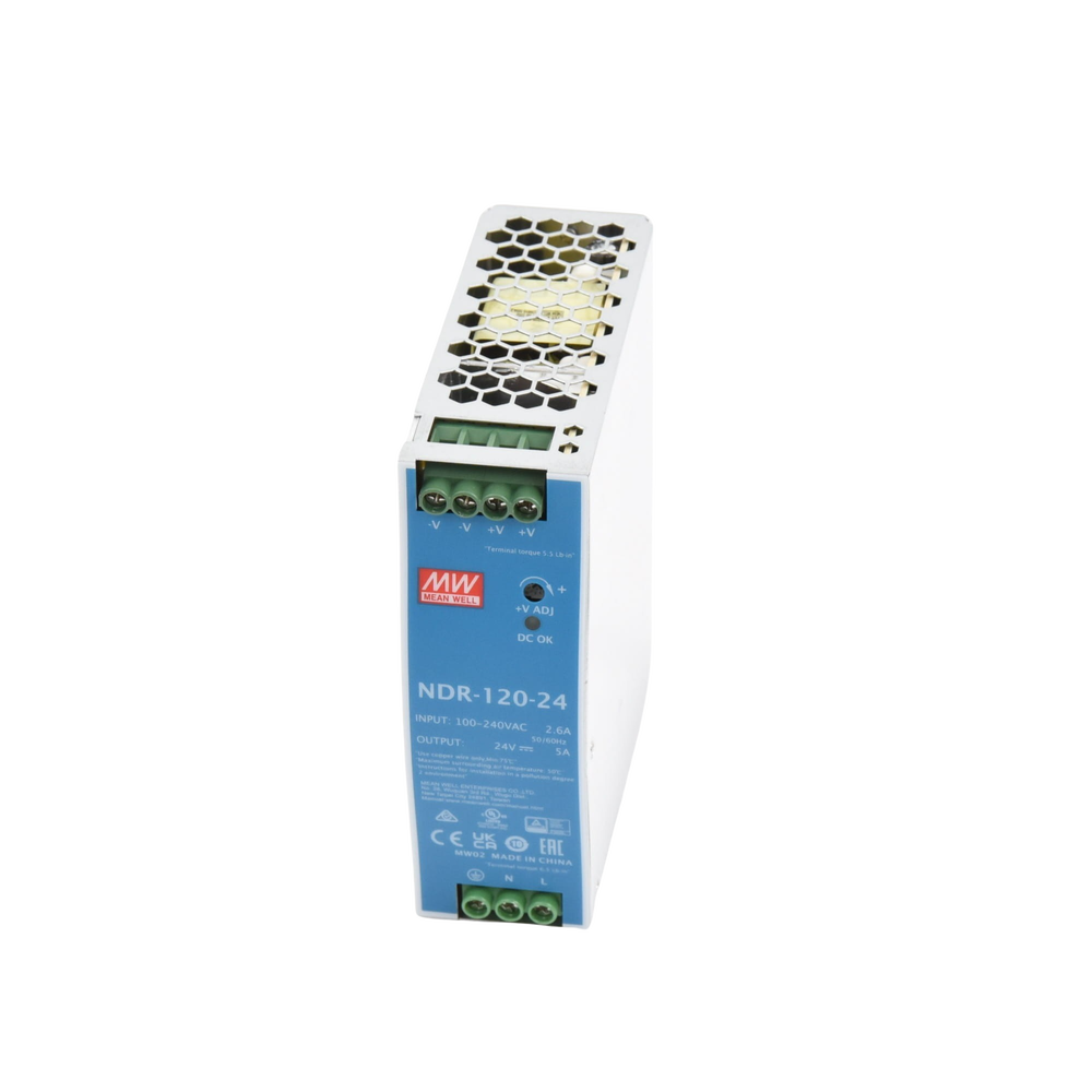 Fuente de poder industrial para riel DIN / 120W / 24Vcc / 5A / Entrada: 90-264Vca - Imagen 3