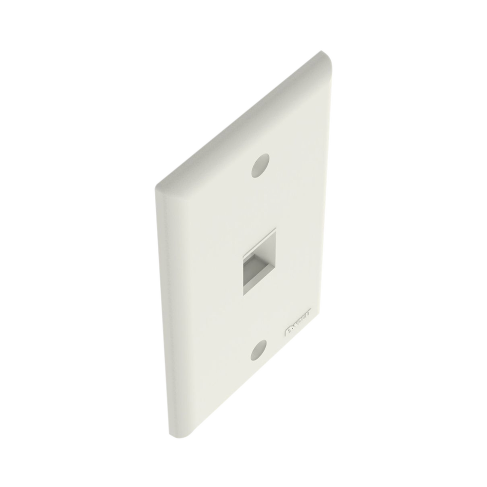 Placa de Pared Vertical, Salida Para 1 Puerto Keystone, Color Blanco Mate - Imagen 4