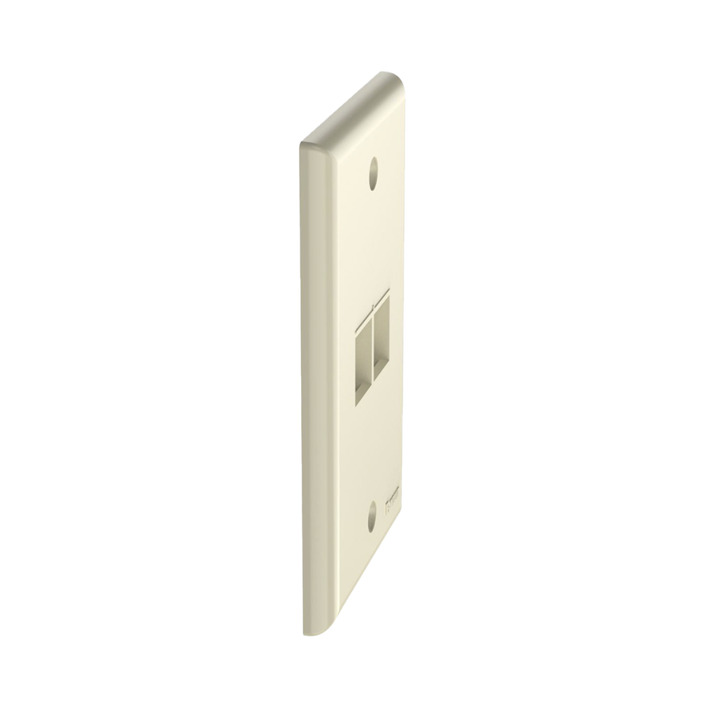 Placa de Pared Vertical, Salida Para 2 Puertos Keystone, Color Marfil - Imagen 3