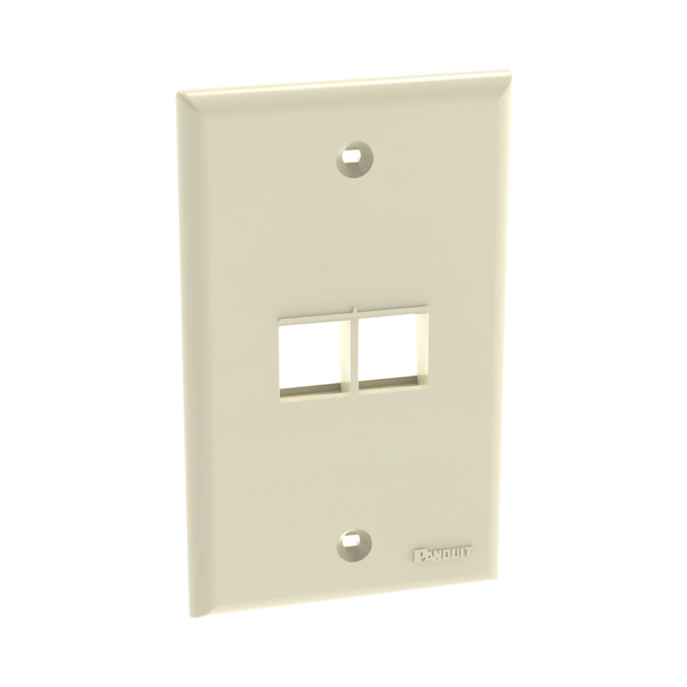 Placa de Pared Vertical, Salida Para 2 Puertos Keystone, Color Marfil - Imagen 4