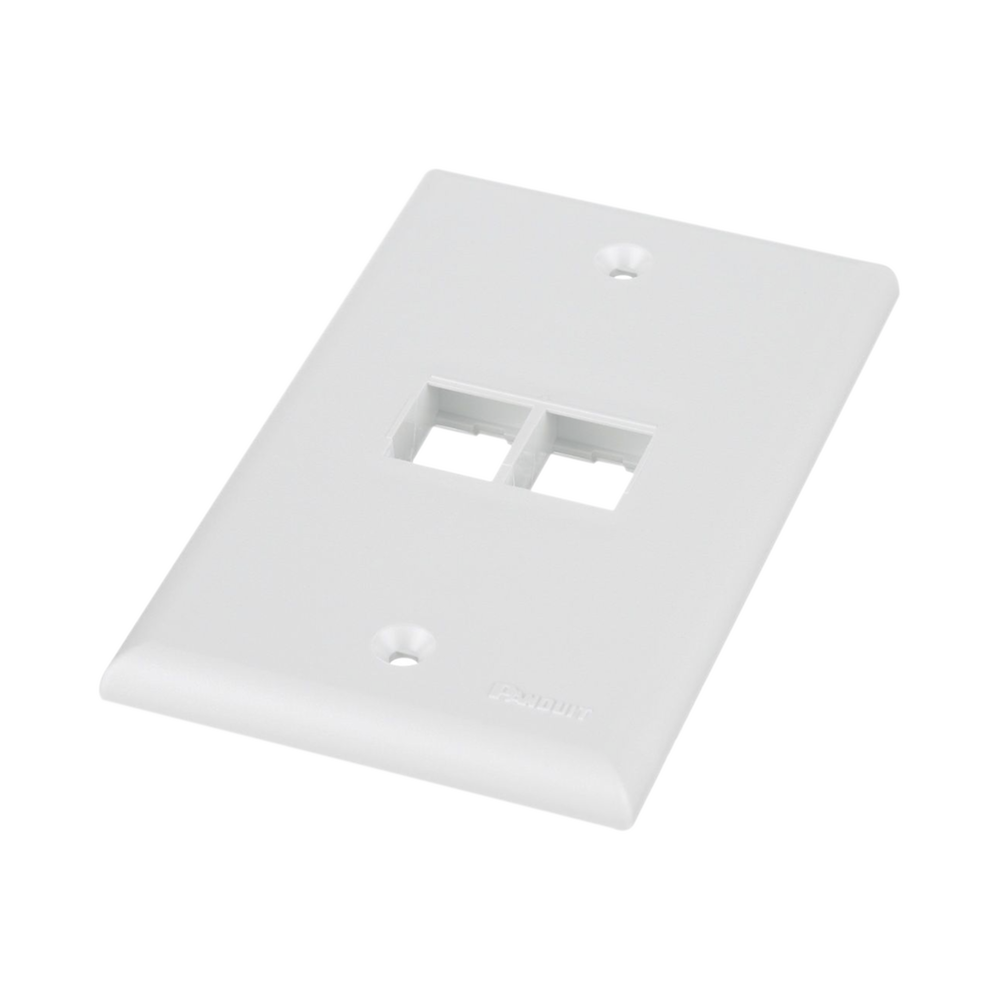 Placa de Pared Vertical, Salida Para 2 Puertos Keystone, Color Blanco - Imagen 3