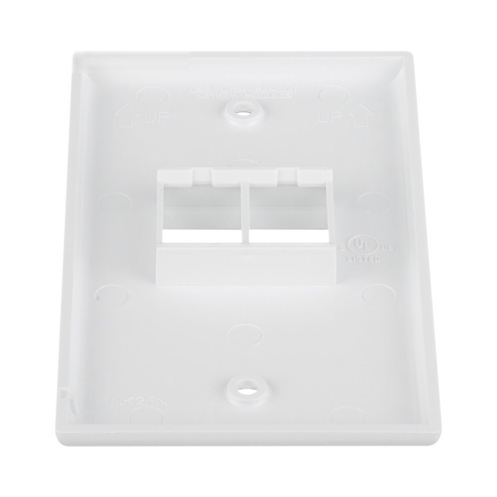 Placa de Pared Vertical, Salida Para 2 Puertos Keystone, Color Blanco - Imagen 4
