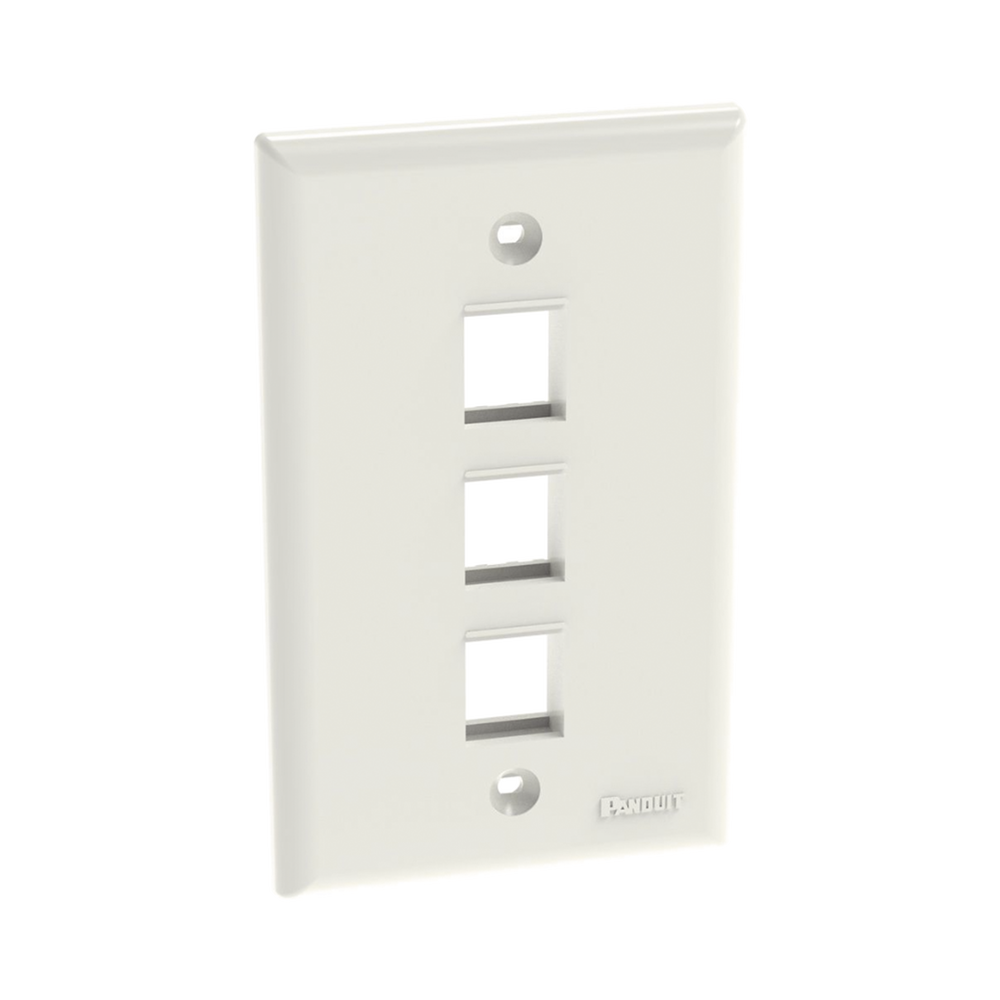 Placa de Pared Vertical, Salida Para 3 Puertos Keystone, Color Blanco Mate - Imagen 4