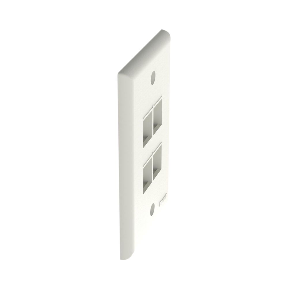 Placa de Pared Vertical, Salida Para 4 Puertos Keystone, Color Blanco Mate - Imagen 3