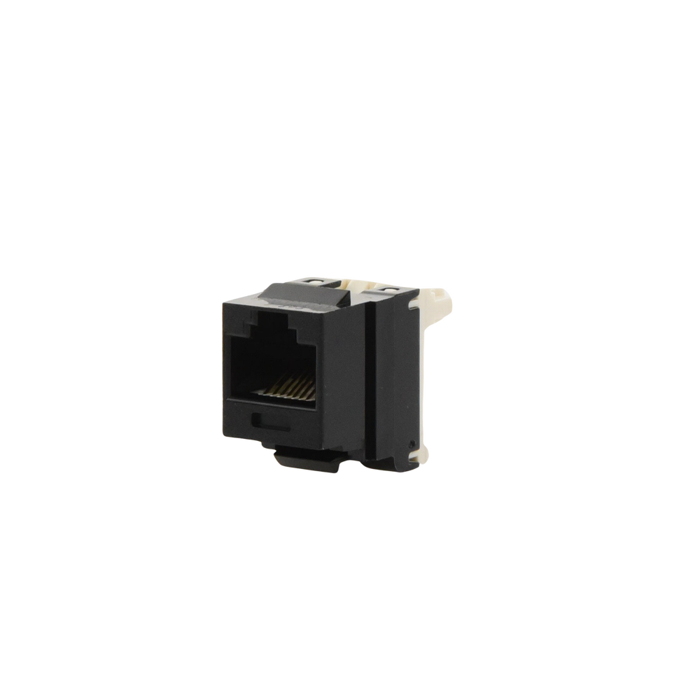 Conector Jack Estilo 110 (de Impacto), Tipo Keystone, Categoría 6, de 8 Posiciones y 8 Cables, Color Negro