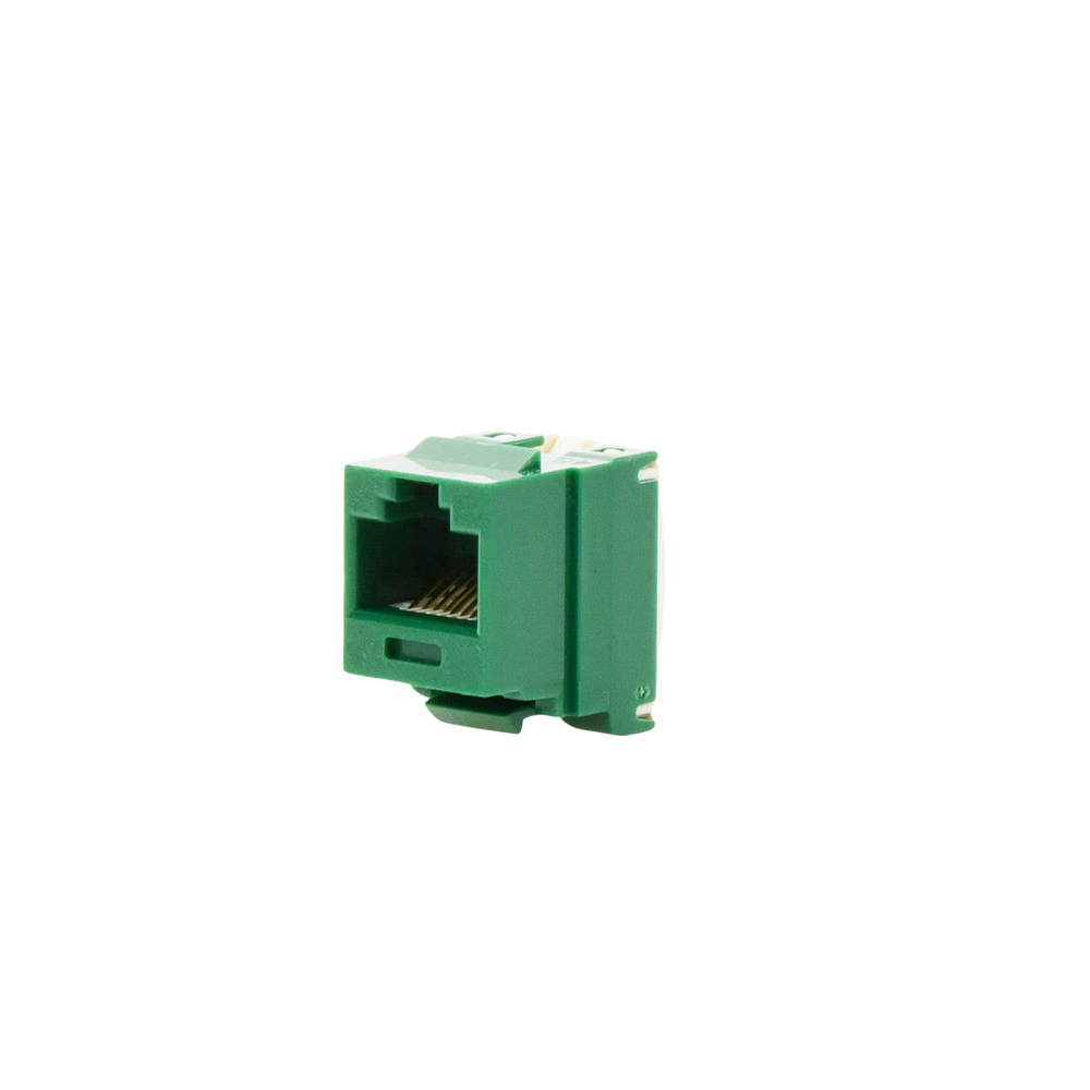 Conector Jack Estilo 110 (de Impacto), Tipo Keystone, Categoría 6, de 8 Posiciones y 8 Cables, Color Verde