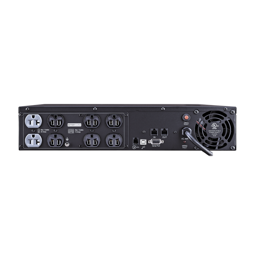 UPS 2000 VA/1540 W, Topología Línea Interactiva, Entrada 120 Vca NEMA 5-20P, Onda Senoidal Pura, Torre o Rack 2 UR, Con 2 Tomas NEMA 5-20R y 6 NEMA 5-15R - Imagen 3