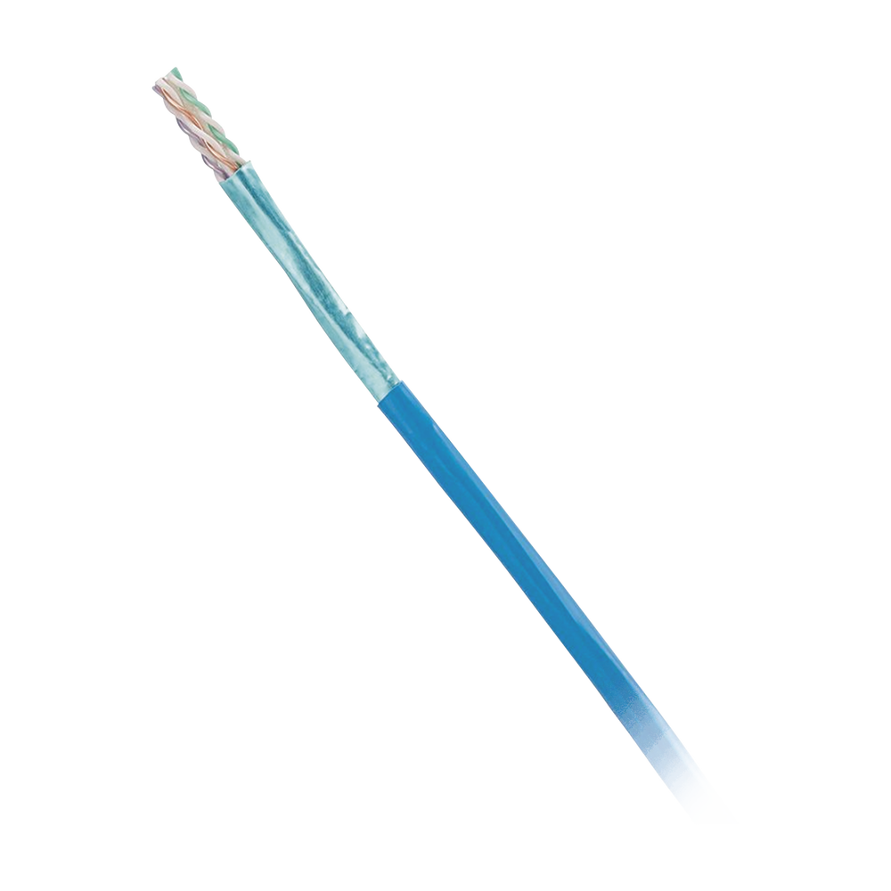 Bobina de Cable Blindado F/UTP de 4 Pares, Cat6, LSZH (Libre de Gases Tóxicos), Color Azul, 305 Metros (1000 Pies)