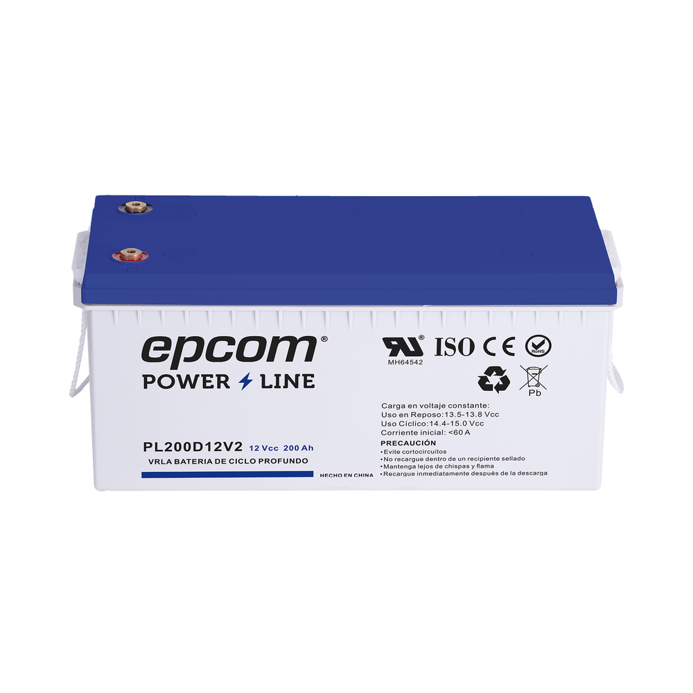 Batería de respaldo 12 V 200 Ah AGM | Certificada UL94-HB Retardo a la flama básica | Ciclo profundo | Para uso en aplicaciones fotovoltaicas y de emergencia | Terminales T5