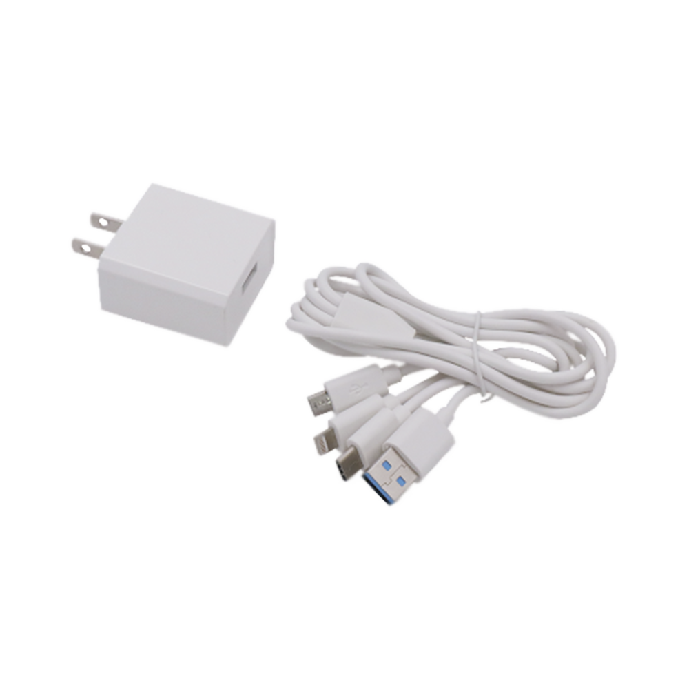 Cargador de pared USB de 5 Vcc 2A / Multi-puertos / USB-C / Micro USB / Tipo C / Lightning (iPhone) / Extensión de cable 1.2 metros - Imagen 4