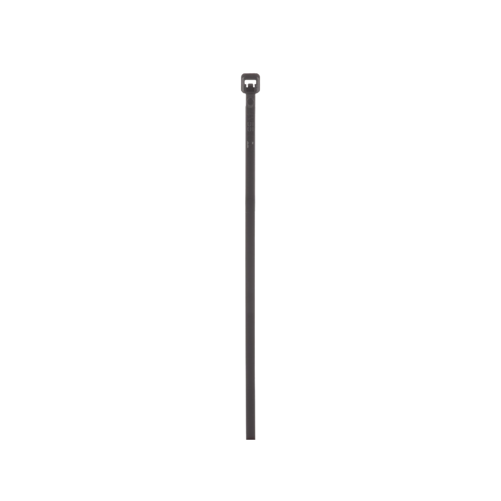 Cincho de Nylon 6.6 de Bloqueo, 203 mm largo x 2.5mm ancho, Color Negro, Exterior Resistente a Rayos UV, Paquete de 100pz