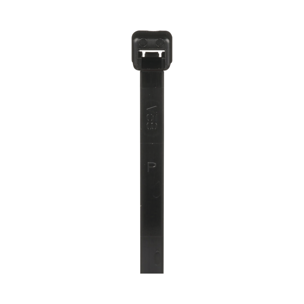 Cincho de Nylon 6.6 de Bloqueo, 188 mm largo x 4.8mm ancho, Color Negro, Exterior Resistente a Rayos UV, Paquete de 1000pz