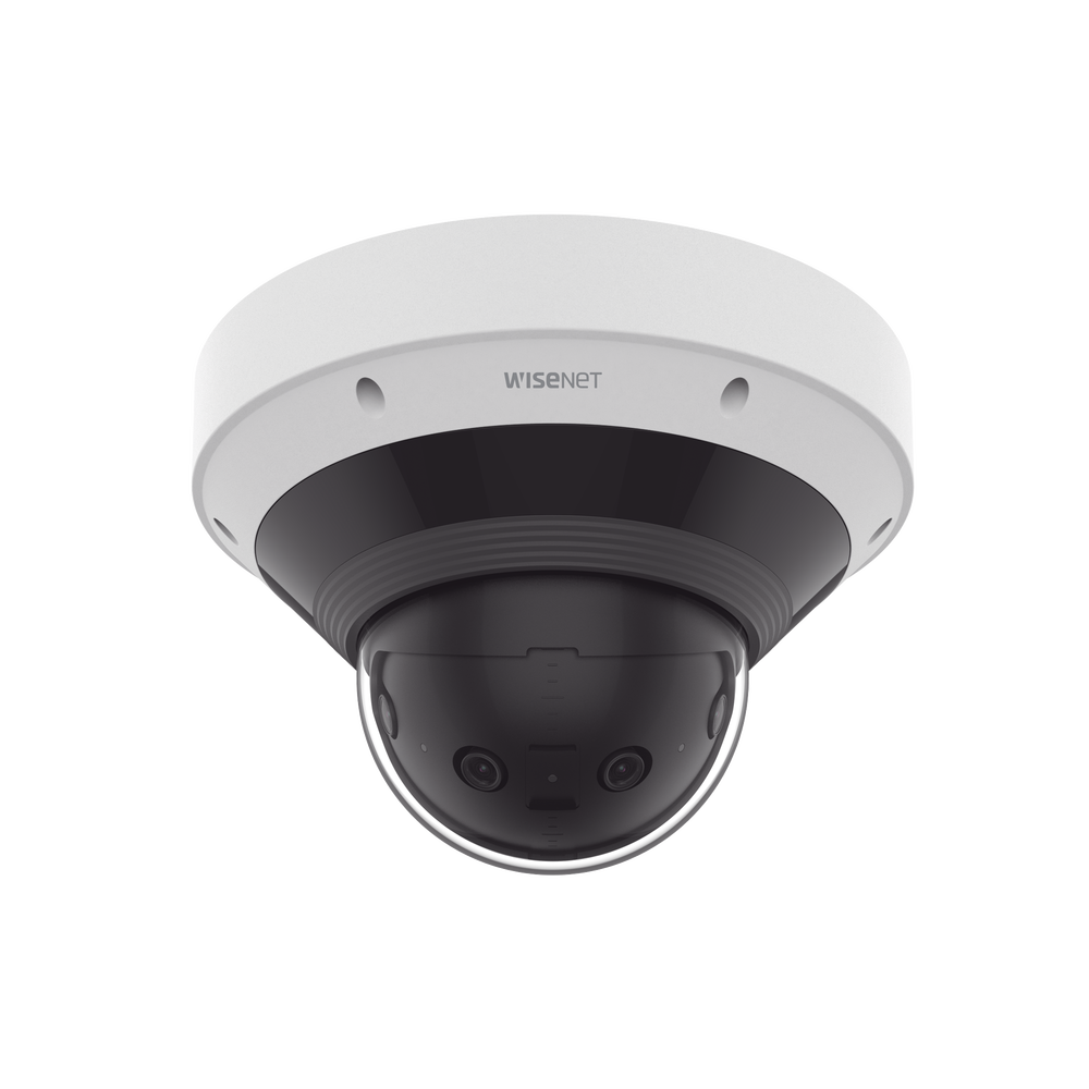 Cámara Panorámica Multisensor 8 MP / Visión hasta 209° / Análisis con inteligencia artificial / Detección Persona-Vehículo / WiseNR II y WiseStream III / WDR 120dB / IR 20 mts / IP66 / IK10 / NEMA 4X