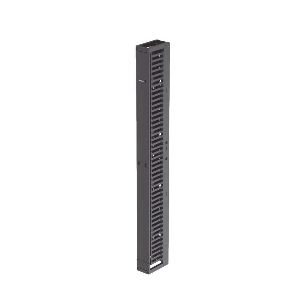 Organizador Vertical PatchRunner™, Sencillo (Solo Frontal), Para Rack Abierto de 45 Unidades, 6 in de Ancho, Color Negro