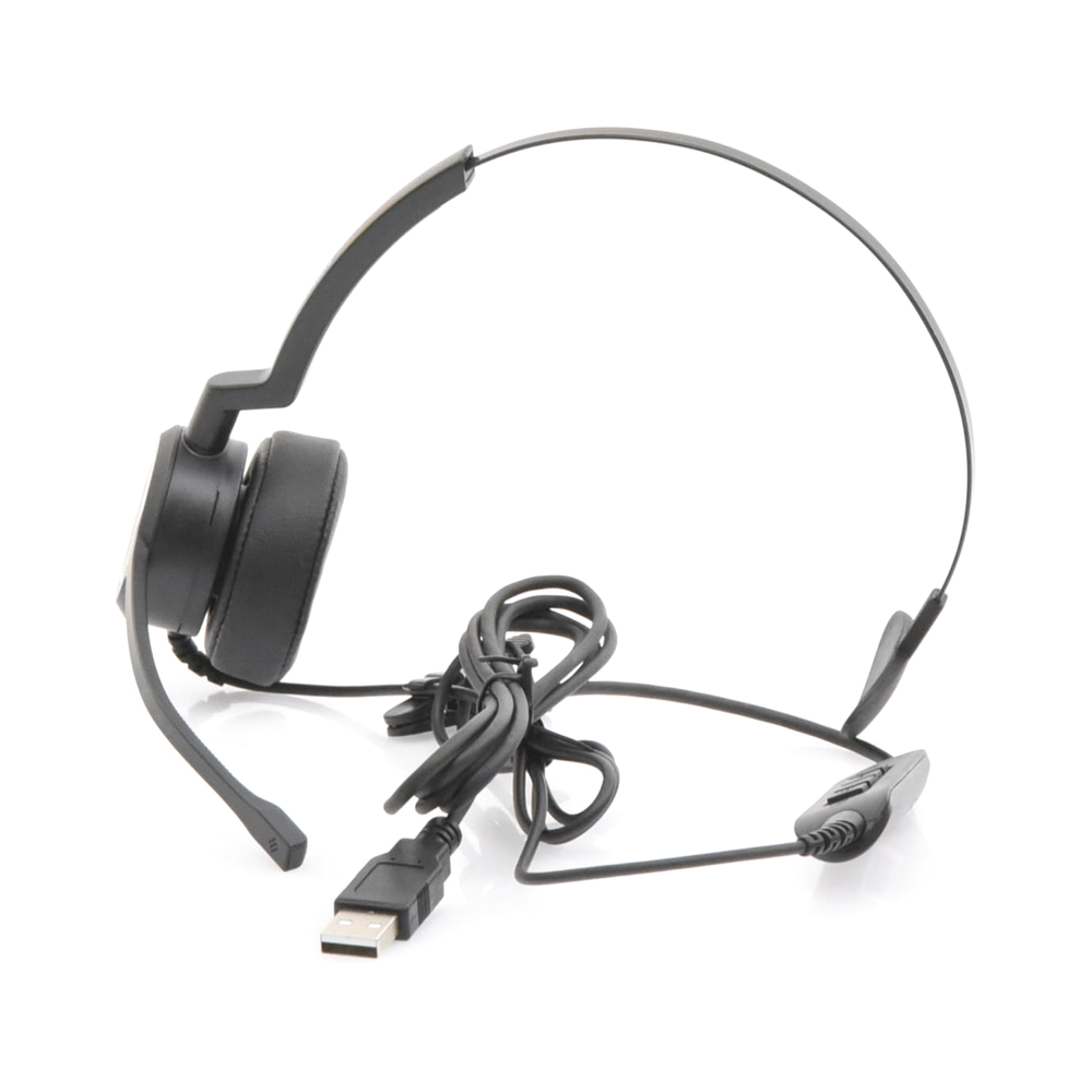 Audífonos USB de Diadema MONO con Audio HD / Micrófono con Cancelación de Ruido / Calidad para uso en Oficina