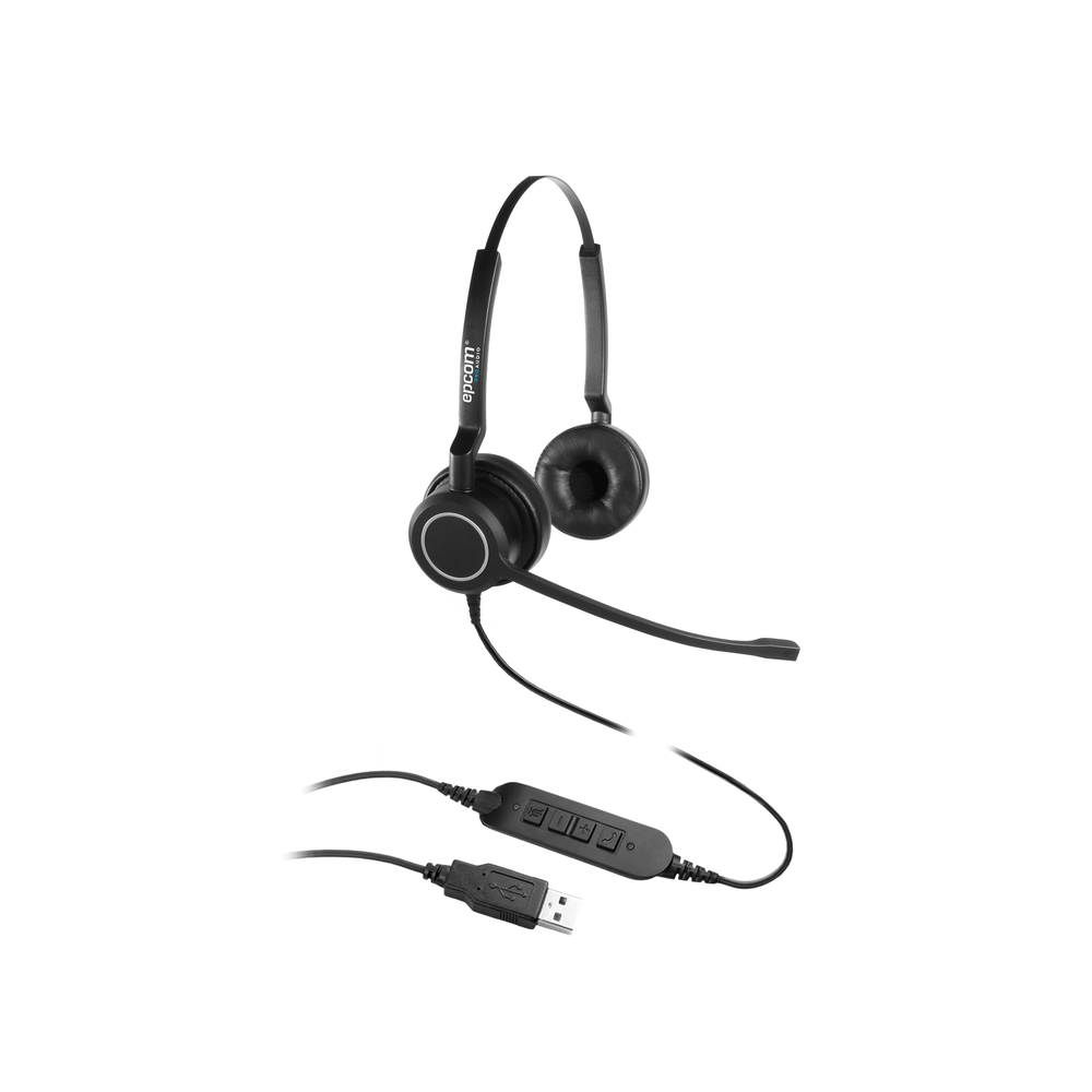 Audífonos USB de Diadema ESTÉREO con Audio HD / Micrófono con Cancelación de Ruido / Calidad para uso en Oficina