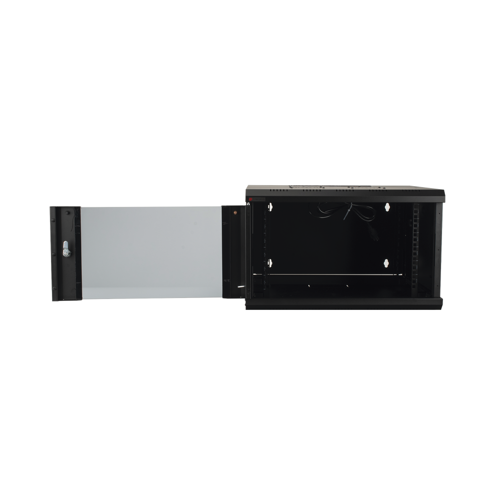Gabinete de Pared Desarmado / 6U / 19 Pulgadas / 600 x 550 x 382 mm / Cristal Templado 5 mm / Carga Estática 60 kg / Acero SPCC RAL 9004 / IP20 Interior / RoHS - Imagen 6
