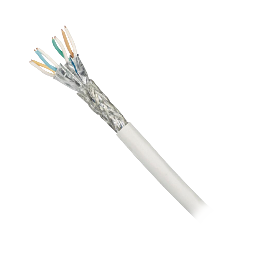 Bobina de Cable Blindado S/FTP de 4 Pares, Cat7, Inmune a Ruido e Interferencias, LSZH (Bajo Humo, Cero Halógenos), Color Blanco, Bobina de 500 Metros (1640 Pies) - Imagen 4