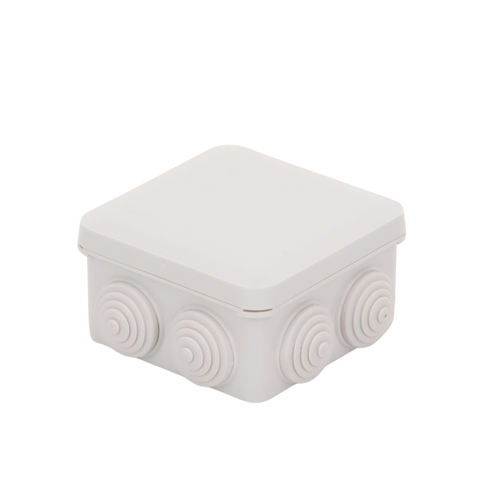 Caja Estanca, Derivación, Conexión de Plástico (89 X 89 X 50 mm) con 7 Glándulas de Goma. Para Instalaciones Comerciales, Residenciales e Industriales. Cerrado a Presión. - Imagen 5