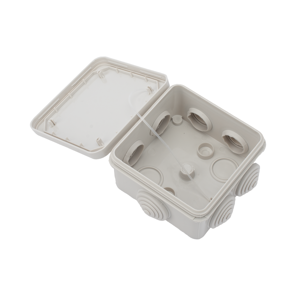 Caja Estanca, Derivación, Conexión de Plástico (89 X 89 X 50 mm) con 7 Glándulas de Goma. Para Instalaciones Comerciales, Residenciales e Industriales. Cerrado a Presión. - Imagen 6