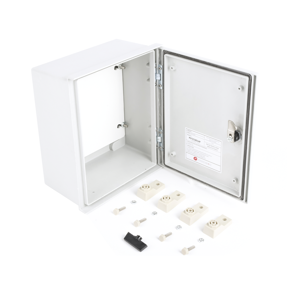 Gabinete de Poliéster IP65 Uso en Intemperie (250 x 300 x 140 mm) con Placa Trasera Interior de Plástico (Incluye Chapa y Llave). - Imagen 4