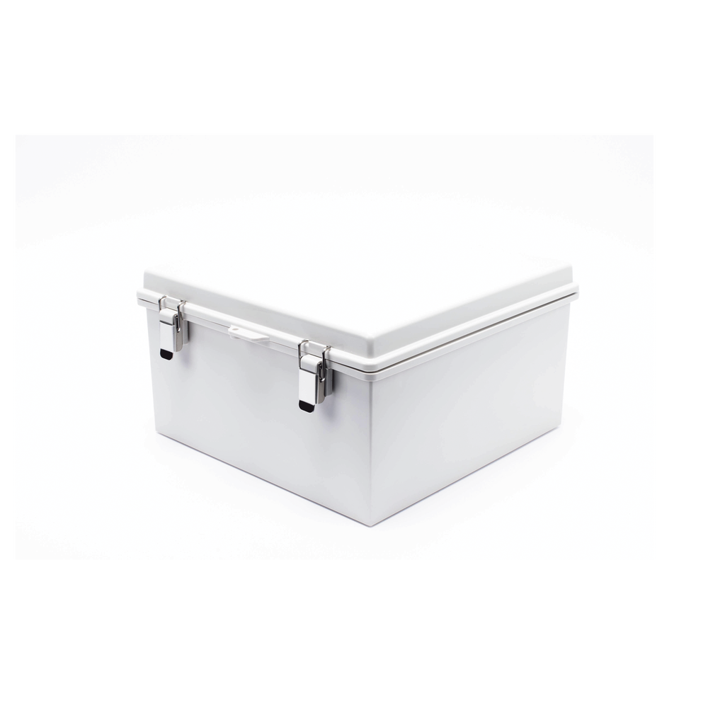 Gabinete de Plástico ABS, Uso en Intemperie ip66 (300 x 300 x 180 mm) Cierre por Broche Inoxidable y Permite Cerrado con Candado y Llave (Perno 5mm) No Incluido - Imagen 3