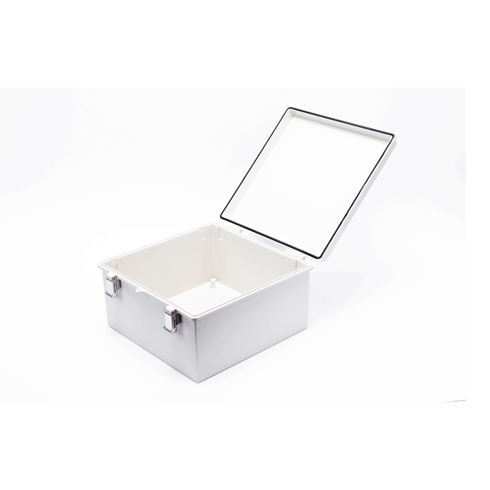 Gabinete de Plástico ABS, Uso en Intemperie ip66 (300 x 300 x 180 mm) Cierre por Broche Inoxidable y Permite Cerrado con Candado y Llave (Perno 5mm) No Incluido - Imagen 6
