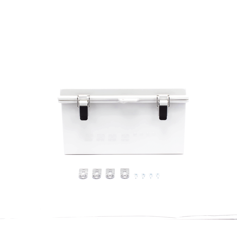 Gabinete de Plástico ABS, Uso en Intemperie ip66 (300 x 300 x 180 mm) Cierre por Broche Inoxidable y Permite Cerrado con Candado y Llave (Perno 5mm) No Incluido - Imagen 7