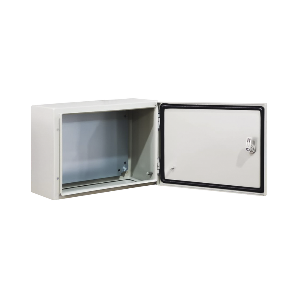 Gabinete de Acero IP66 Uso en Intemperie (400 x 300 x 300 mm) con Placa Trasera Interior Metálica y Compuerta Inferior Atornillable (Incluye Chapa y Llave T). Ideal para Centros de Carga y Tableros de Control. - Imagen 3