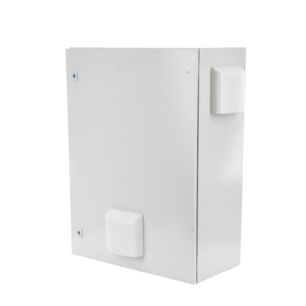Gabinete Ventilado de Acero IP55 Uso en Exterior (400 x 600 x 250 mm) con Placa Trasera Interior Metálica y Compuerta Inferior Atornillable. Incluye Ventilador, Ventilas, filtros, Chapas y Llave T. - Imagen 4