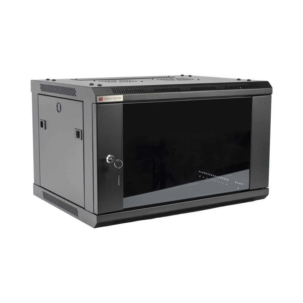 Gabinete PRECISION, Con Puerta de Cristal Templado, de 19in, 6UR, 450mm de Profundidad, Color Negro - Imagen 2