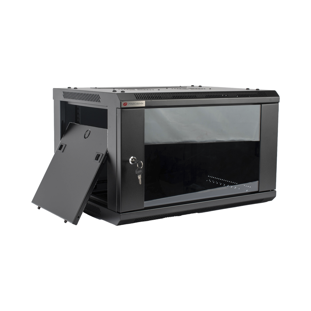 Gabinete PRECISION, Con Puerta de Cristal Templado, de 19in, 6UR, 450mm de Profundidad, Color Negro - Imagen 4