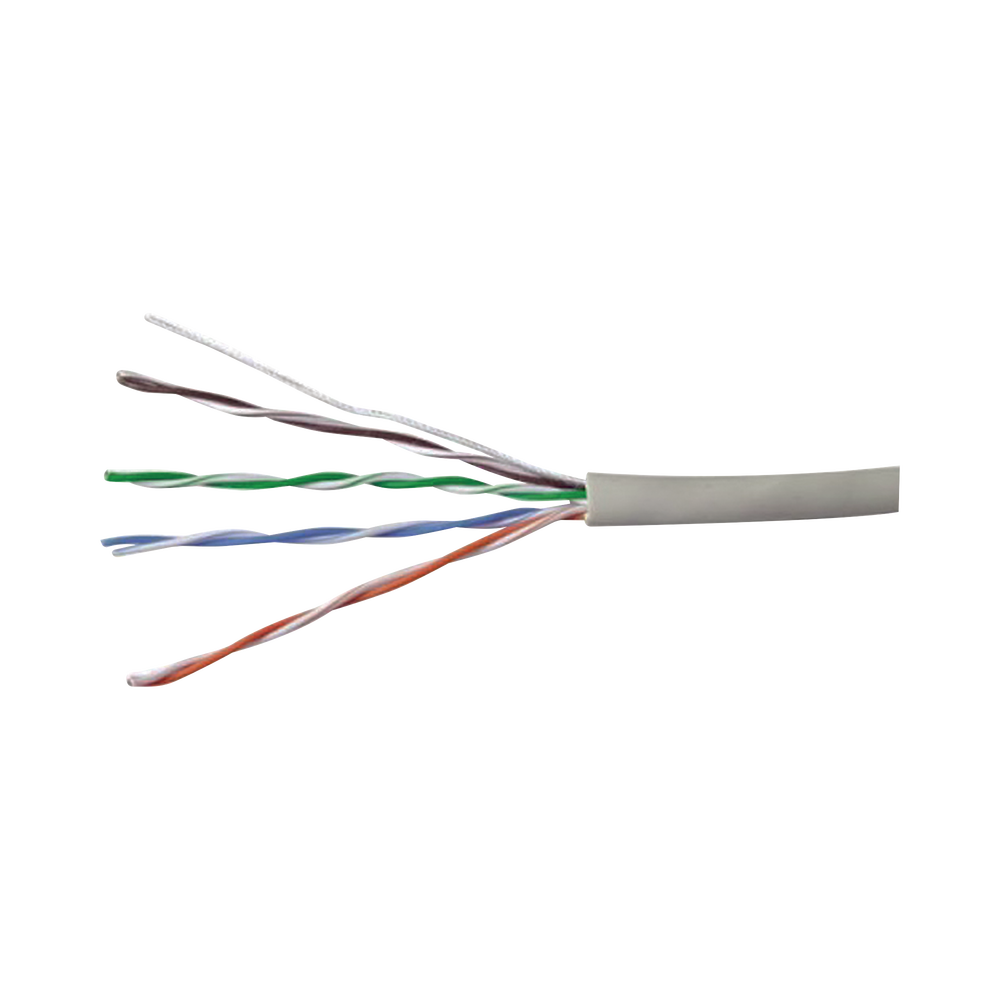 Bobina de Cable UTP 305 Metros (1000 Pies) de Cobre, PanNet, Gris, Categoría 5e (24 AWG), PVC (CM), de 4 Pares