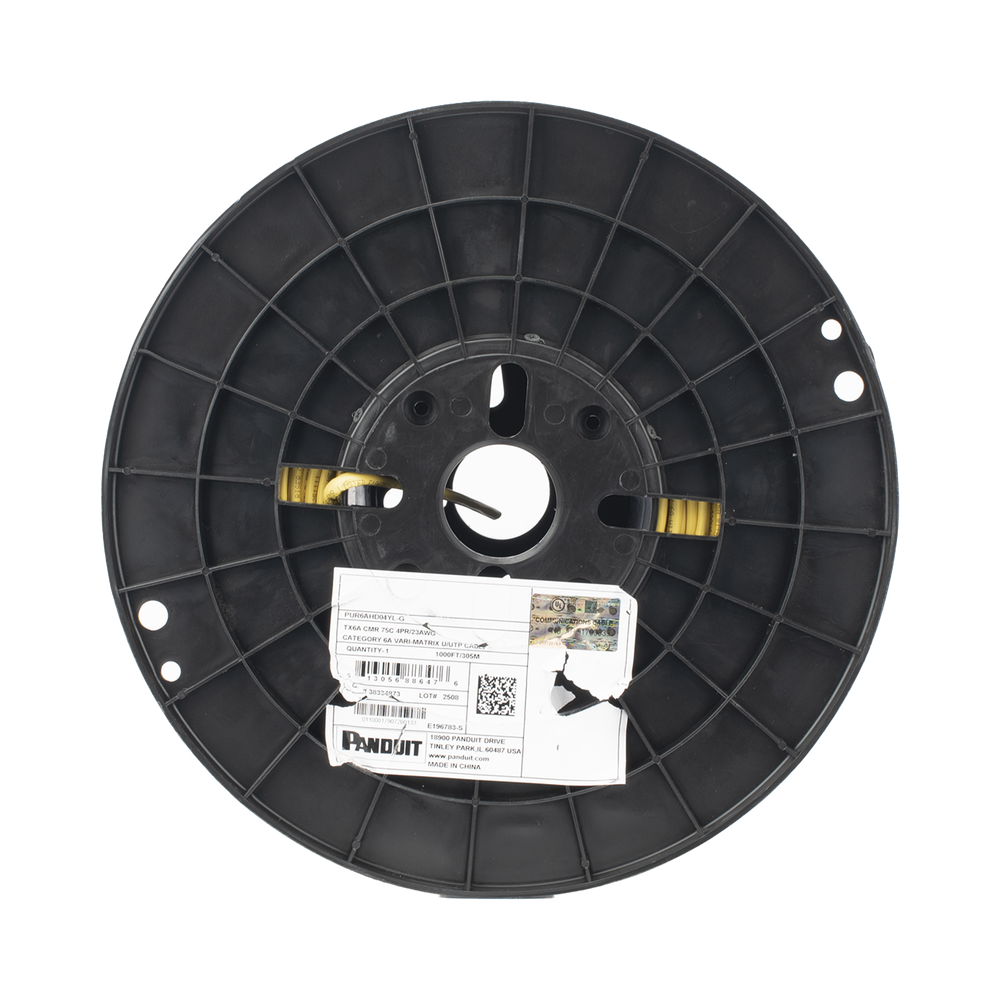 Bobina de Cable UTP de 4 Pares, Vari-MaTriX HD, Cat6A, 23 AWG, CMR (Riser), Color Amarillo, 305 Metros (1000 Pies) - Imagen 5