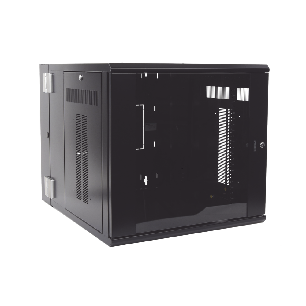 Gabinete PanZone de Montaje en Pared, de 19in, Puerta con Ventana de Seguridad, 12 UR, 762mm de Profundidad, Color Negro - Imagen 3