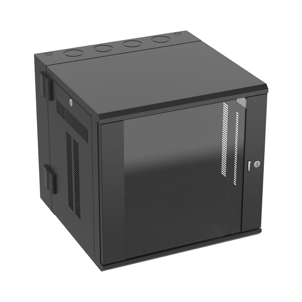 Gabinete PanZone de Montaje en Pared, de 19in, Puerta con Ventana de Seguridad, 12 UR, 635mm de Profundidad, Color Negro - Imagen 4