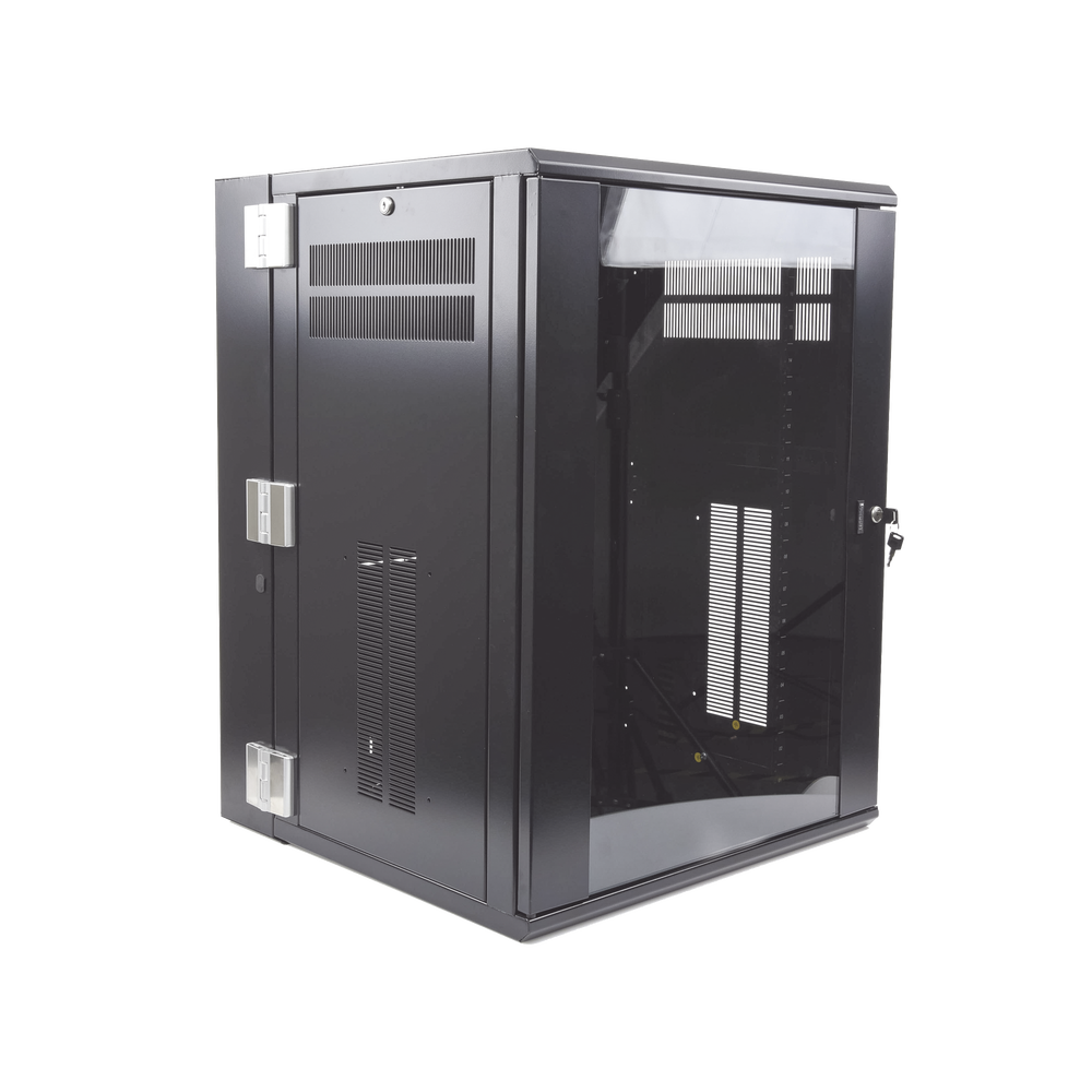 Gabinete PanZone de Montaje en Pared, de 19in, Puerta con Ventana de Seguridad, 18 UR, 635mm de Profundidad, Color Negro - Imagen 6