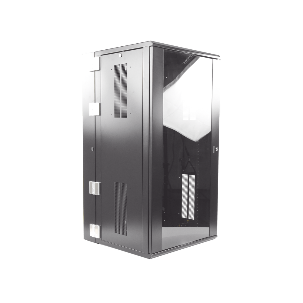Gabinete PanZone de Montaje en Pared, de 19in, Puerta con Ventana de Seguridad, 26 UR, 635mm de Profundidad, Color Negro - Imagen 4