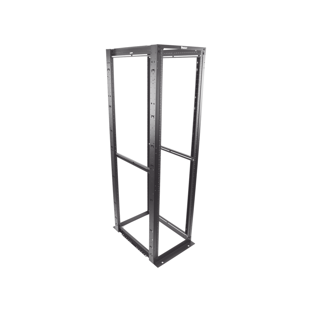 Rack de Cuatro Postes Estándar de 19", Rieles Numerados y Roscados #12-24, Profundidad Máxima de 30 in, 45 Unidades de Rack, Color Negro - Imagen 5